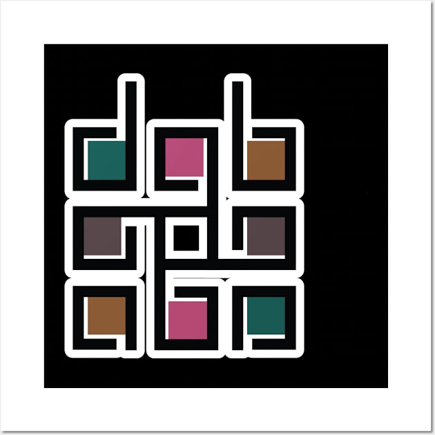 Square decorative color corporate identity sticker design element. QR code and digital tech logo sticker concept. Wall Art by AlviStudio